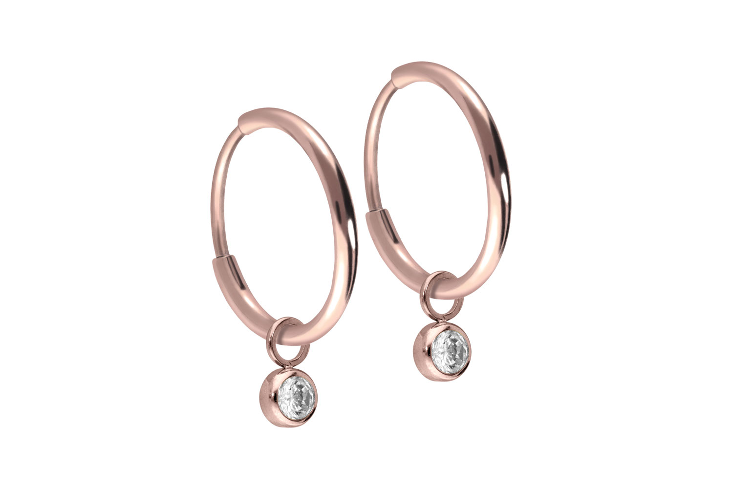 Titan Ohrclicker Creolen RUNDER KRISTALL von Piercingline